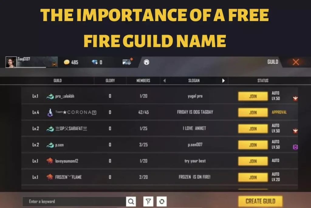 Free Fire Guild Name List (2023): 100+ stylish Free Fire guild names and  symbols